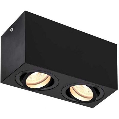 SLV Triledo Schwarze Deckenleuchte - Doppel-GU10, 10W, Rechteckig SLV Triledo Schwarze Deckenleuchte - Doppel-GU10, 10W, Rechteckig