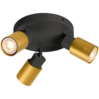 SLV Puri 2.0 Tube - Væglampe og Loftlampe - 3x6W GU10, Sort/Guld SLV Puri 2.0 Tube - Væglampe og Loftlampe - 3x6W GU10, Sort/Guld