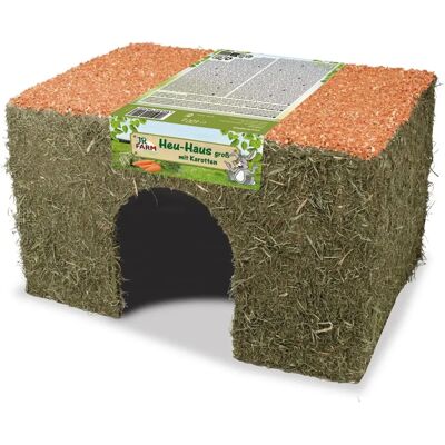 Casa de heno con zanahorias grande para mascotas pequeñas Casa de heno con zanahorias grande para mascotas pequeñas