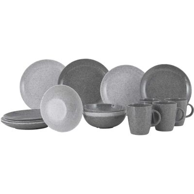 Gimex Granite 16-tlg Melamin-Geschirrset - Modernes Design Gimex Granite 16-tlg Melamin-Geschirrset - Modernes Design