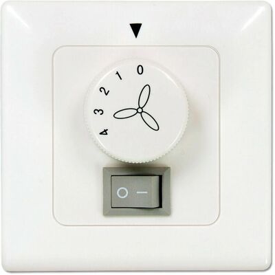 CasaFan Wand-/Taster-Schalter mit Lichtsteuerung - Lüfterregler 4-Gang - Weiß CasaFan Wand-/Taster-Schalter mit Lichtsteuerung - Lüfterregler 4-Gang - Weiß