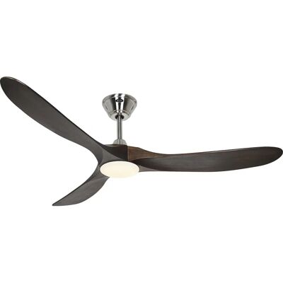 CasaFan DC Ventilateur de plafond Eco Genuino Chrome - Noyer - Lumière LED - Publicité CasaFan DC Ventilateur de plafond Eco Genuino Chrome - Noyer - Lumière LED - Publicité