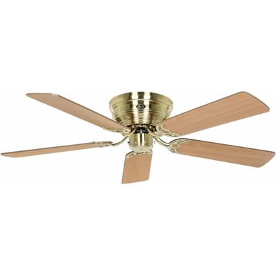 CasaFan Flat III Deckenventilator - Messing gebürstet, antike Eiche / Buche, 132cm CasaFan Flat III Deckenventilator - Messing gebürstet, antike Eiche / Buche, 132cm