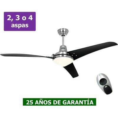 KaiserKraft Mirage Deckenventilator - 142cm, Schwarz, gebürstetes Chrom - Deckenventilator KaiserKraft Mirage Deckenventilator - 142cm, Schwarz, gebürstetes Chrom - Deckenventilator