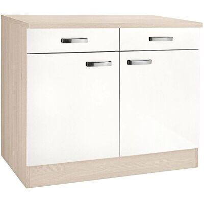 OPTIFIT Faro Unterschrank - Weiß Hochglanz - 100cm OPTIFIT Faro Unterschrank - Weiß Hochglanz - 100cm