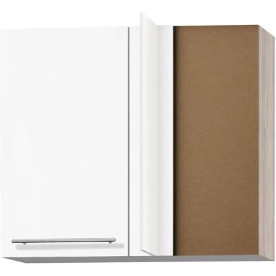 OPTIFIT Bern Wandhängeschrank - Weiß Hochglanz / Akazie - Reversible Türscharniere OPTIFIT Bern Wandhängeschrank - Weiß Hochglanz / Akazie - Reversible Türscharniere
