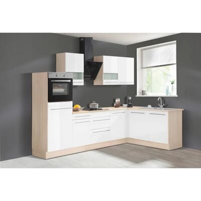 OPTIFIT Bern Eckküche - 285cm x 60cm - Weiß Hochglanz OPTIFIT Bern Eckküche - 285cm x 60cm - Weiß Hochglanz