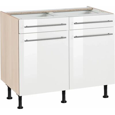 OPTIFIT Bern Unterschrank - Hochglanz Weiß - 100cm breit OPTIFIT Bern Unterschrank - Hochglanz Weiß - 100cm breit