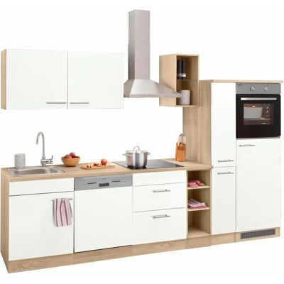 OPTIFIT Kalmar Küchenzeile Weiß Eiche - Komplettküchen-Set OPTIFIT Kalmar Küchenzeile Weiß Eiche - Komplettküchen-Set