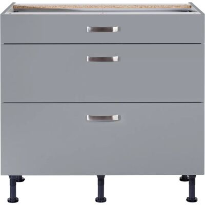 Optifit Cara Unterschrank - 90cm, grau, Soft-Close, Vollauszug Optifit Cara Unterschrank - 90cm, grau, Soft-Close, Vollauszug