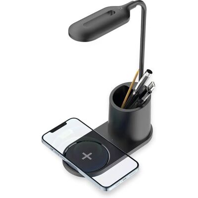 FONTASTIC 261848 - Lámpara de escritorio con LED de 10W, carga inalámbrica, 3 modos FONTASTIC 261848 - Lámpara de escritorio con LED de 10W, carga inalámbrica, 3 modos