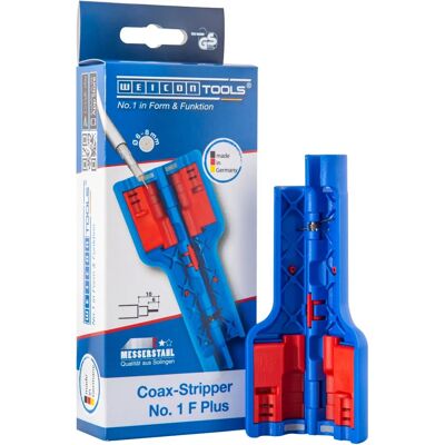 Weicon Coaxial Cable Stripper No. 1 F Plus - Suitable for F connectors, quick stripping, replaceable blades Weicon Coaxial Cable Stripper No. 1 F Plus - Suitable for F connectors, quick stripping, replaceable blades