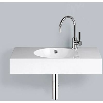 Alape WT.MC800H - Wandwaschbecken mit rechteckiger Form und mittlerem Abfluss Alape WT.MC800H - Wandwaschbecken mit rechteckiger Form und mittlerem Abfluss