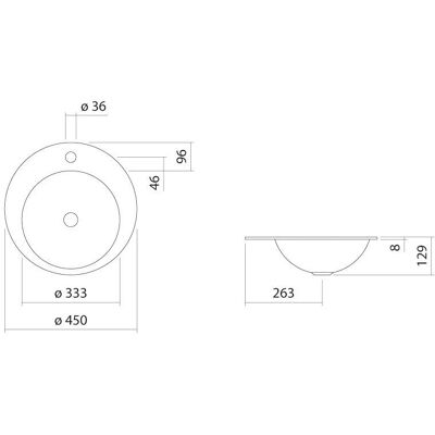 Alape EB Einbaubecken - Rund 450mm - Einbaubecken Alape EB Einbaubecken - Rund 450mm - Einbaubecken