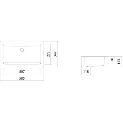 Alape EB R585 - Lavabo rectangulaire, Sans trou pour robinet, Sans trop-plein - Publicité Alape EB R585 - Lavabo rectangulaire, Sans trou pour robinet, Sans trop-plein - Publicité