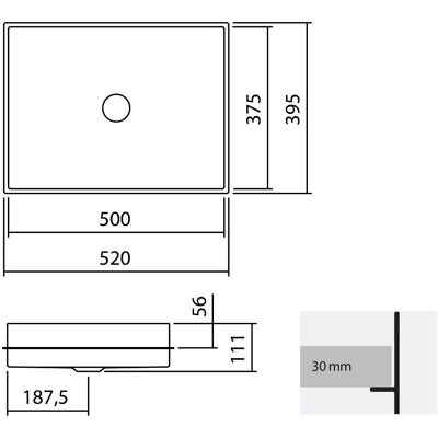 Alape Gmbh - Cuenca EB.ME500 - Rechteckiges Waschbecken Alape Gmbh - Cuenca EB.ME500 - Rechteckiges Waschbecken