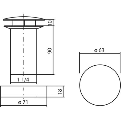Alape VT.2 Schaftventil - 63/100/63mm, Weiß, Rund, Ohne Überlauf Alape VT.2 Schaftventil - 63/100/63mm, Weiß, Rund, Ohne Überlauf