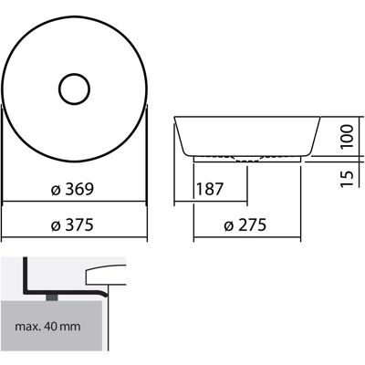 Alape Modell SB.CO375 Rundes Waschbecken - Waschbecken Alape Modell SB.CO375 Rundes Waschbecken - Waschbecken