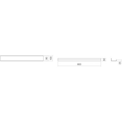 Alape Schwarze Mattschwarze Wandablage - Rechteckige Aluminium 800mm Alape Schwarze Mattschwarze Wandablage - Rechteckige Aluminium 800mm