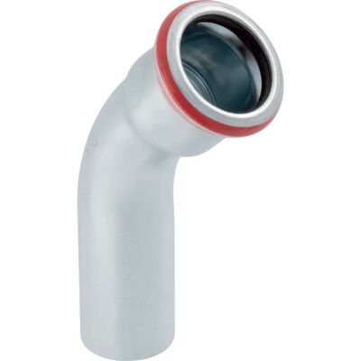 Raccordo tubo di scarico/rifiuti/ventilazione Geberit 23708 - Curva a 45°, 54mm, Acciaio zincato Raccordo tubo di scarico/rifiuti/ventilazione Geberit 23708 - Curva a 45°, 54mm, Acciaio zincato