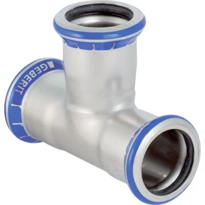 Raccord T en acier inoxydable Geberit - Connecteur de tuyau d'eau - Publicité Raccord T en acier inoxydable Geberit - Connecteur de tuyau d'eau - Publicité