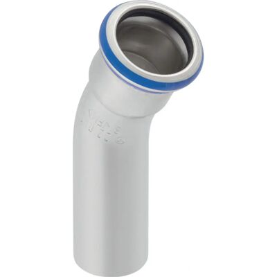 Accesorio de tubo de acero inoxidable Geberit 36137 - Codo con extremo de inserción Accesorio de tubo de acero inoxidable Geberit 36137 - Codo con extremo de inserción
