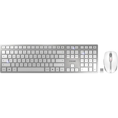 Zestaw bezprzewodowej klawiatury i myszy Cherry DW 9000 SLIM - angielski USA, srebrny i biały Zestaw bezprzewodowej klawiatury i myszy Cherry DW 9000 SLIM - angielski USA, srebrny i biały