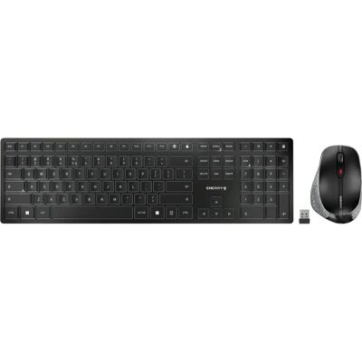 CHERRY Marke DW 9500 SLIM Tastatur Maus Set - Kabellos & Bluetooth - Schweizer Schwarz, Grau CHERRY Marke DW 9500 SLIM Tastatur Maus Set - Kabellos & Bluetooth - Schweizer Schwarz, Grau