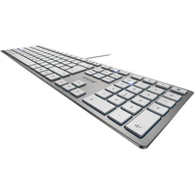 Cherry KC 6000 Slim - Mechanical Keyboard - USB - AZERTY - Silver, White - Full-size Cherry KC 6000 Slim - Mechanical Keyboard - USB - AZERTY - Silver, White - Full-size