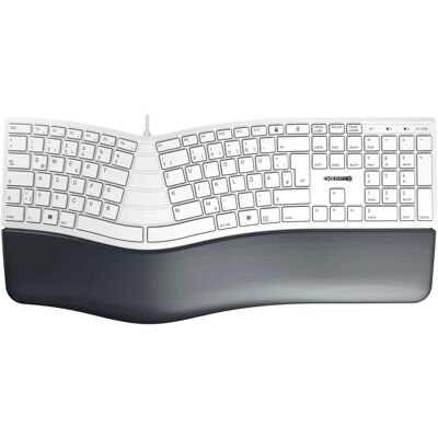 Cherry KC 4500 ERGO Toetsenbord - USB, QWERTZ, Wit - Ergonomisch Cherry KC 4500 ERGO Toetsenbord - USB, QWERTZ, Wit - Ergonomisch