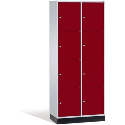 Armoire en acier à compartiments verrouillables - Gris clair, Rouge rubis - Armoire de rangement - Publicité Armoire en acier à compartiments verrouillables - Gris clair, Rouge rubis - Armoire de rangement - Publicité