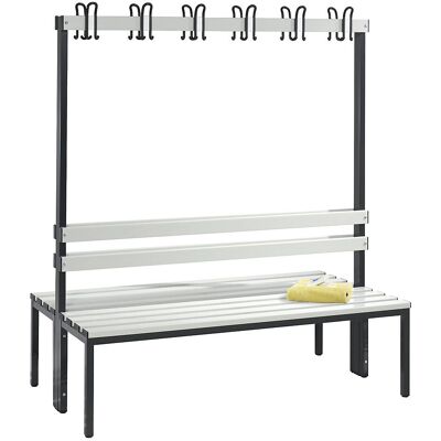 C+P Basic Garderobenbank - Edelstahl, doppelseitig, hellgrau C+P Basic Garderobenbank - Edelstahl, doppelseitig, hellgrau