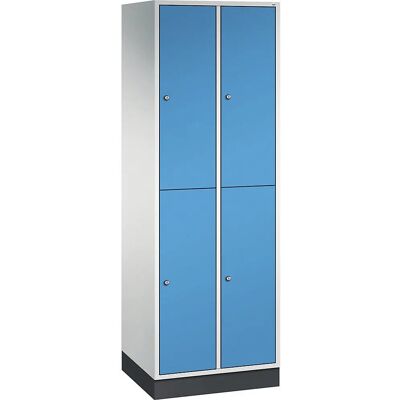 C+P Intro Stahl-Garderobe - 2 Ebenen, 4 Fächer, Hellgrau/Blau C+P Intro Stahl-Garderobe - 2 Ebenen, 4 Fächer, Hellgrau/Blau