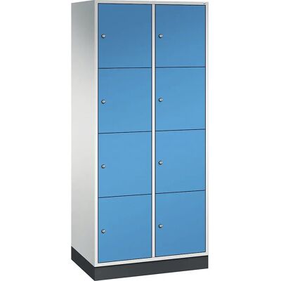 Armoire en acier avec compartiments verrouillables - 8 sections, gris clair & bleu - Publicité Armoire en acier avec compartiments verrouillables - 8 sections, gris clair & bleu - Publicité