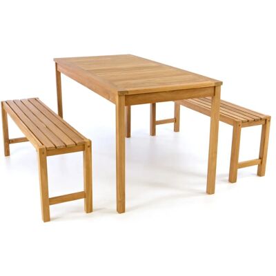 DIVERO - Set - Teakfa - 135 cm - Kertbútorok DIVERO - Set - Teakfa - 135 cm - Kertbútorok
