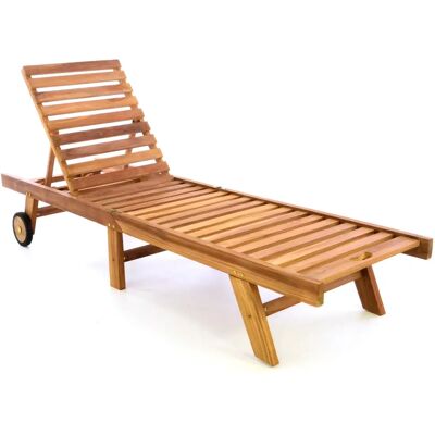 Divero állítható teak napozóágy - Kerti bútorok Divero állítható teak napozóágy - Kerti bútorok
