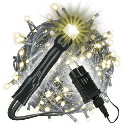 Nipach GmbH LED Ciąg świetlny - 400 LED, 40m, Ciepła biel, Zielony kabel Nipach GmbH LED Ciąg świetlny - 400 LED, 40m, Ciepła biel, Zielony kabel