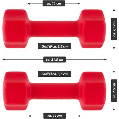 MAXXIVA Piros 2x 3kg Súlyzók - Súlyzók MAXXIVA Piros 2x 3kg Súlyzók - Súlyzók