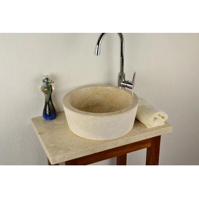 DIVERO - Venedig - Naturalny kamień - 40 cm - Umywalka DIVERO - Venedig - Naturalny kamień - 40 cm - Umywalka