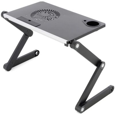Garthen Stojak na notebook z wentylatorem USB - srebrno-czarny - 15" - Stojak na notebook Garthen Stojak na notebook z wentylatorem USB - srebrno-czarny - 15" - Stojak na notebook