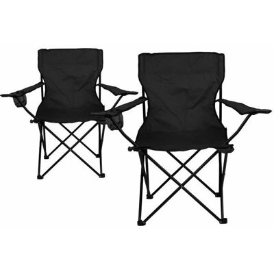 Divero - 2x Folding Chairs CupHolder - Fekete - folding chairs Divero - 2x Folding Chairs CupHolder - Fekete - folding chairs