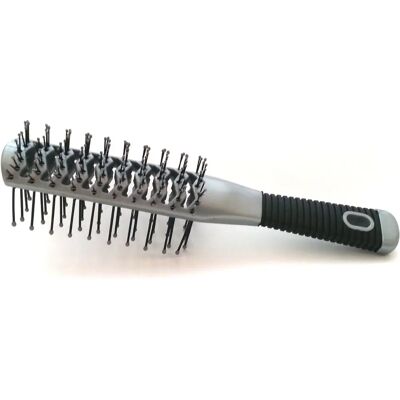 Brosse de coiffure professionnelle Efalock - Tunnel double Argenté - Publicité Brosse de coiffure professionnelle Efalock - Tunnel double Argenté - Publicité
