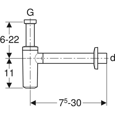 Geberit Modell 151035141 - Tauchrohrsiphon für Waschtisch Geberit Modell 151035141 - Tauchrohrsiphon für Waschtisch