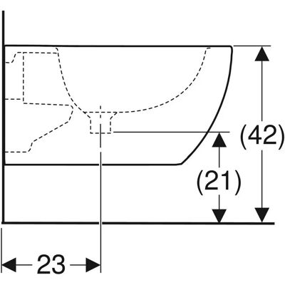 Geberit Acanto Wand-Bidet - Geschlossene Form, für Einlocharmaturen Geberit Acanto Wand-Bidet - Geschlossene Form, für Einlocharmaturen