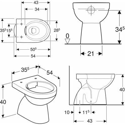 Keramag Renova Weiß Rimfree Stand-WC - Toilette Keramag Renova Weiß Rimfree Stand-WC - Toilette