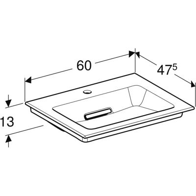 Geberit Weiß 60cm Waschbecken - Horizontaler Ablauf, Ohne Überlauf Geberit Weiß 60cm Waschbecken - Horizontaler Ablauf, Ohne Überlauf