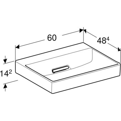 Geberit Weiß Waschtisch 60cm Horizontaler Abgang Ohne Überlauf - Hygienisch Keramik Geberit Weiß Waschtisch 60cm Horizontaler Abgang Ohne Überlauf - Hygienisch Keramik