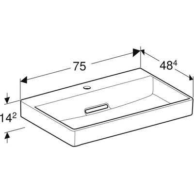 Geberit Weiß Horizontal-Ablauf Waschtisch - Waschtisch Geberit Weiß Horizontal-Ablauf Waschtisch - Waschtisch