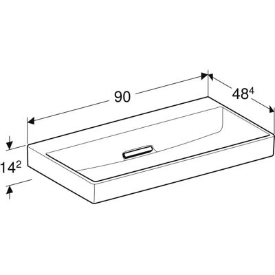 Geberit Weiß Horizontaler Abgang Waschtisch - 90cm - Ohne Hahnloch Geberit Weiß Horizontaler Abgang Waschtisch - 90cm - Ohne Hahnloch