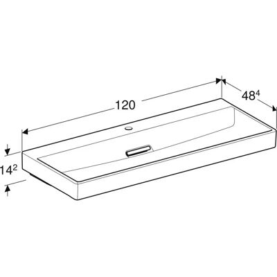 Geberit Wandwaschtisch 120cm - Horizontaler Abgang - Hygienisch - KeraTect Geberit Wandwaschtisch 120cm - Horizontaler Abgang - Hygienisch - KeraTect